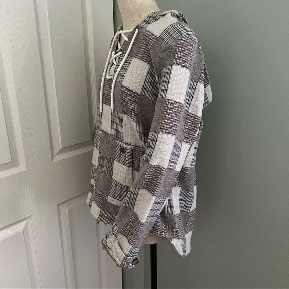 Obey Plaid Patchwork Oversized Relaxed Fit Soft Hoodie Size M - Picture 8 of 14